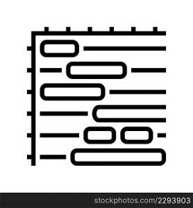 gantt chart line icon vector. gantt chart sign. isolated contour symbol black illustration. gantt chart line icon vector illustration