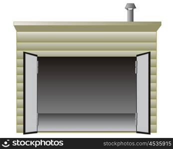 Garage for car. The Empty garage with torn away winch for car.Vector illustration