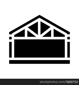 garage metal frame glyph icon vector. garage metal frame sign. isolated contour symbol black illustration. garage metal frame glyph icon vector illustration