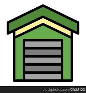 Garage rental icon. Outline garage rental vector icon color flat isolated. Garage rental icon color outline vector