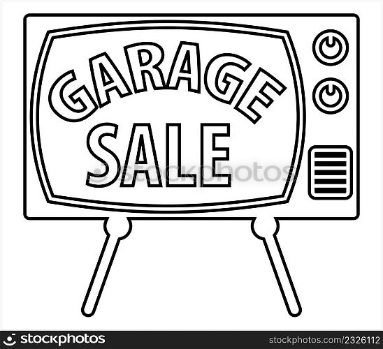 Garage Sale Icon, Garage Sale Sign Icon Vector Art Illustration