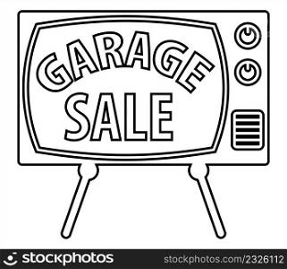 Garage Sale Icon, Garage Sale Sign Icon Vector Art Illustration