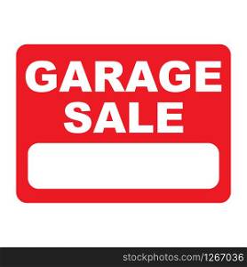 garage sale sign on red background vector illustration