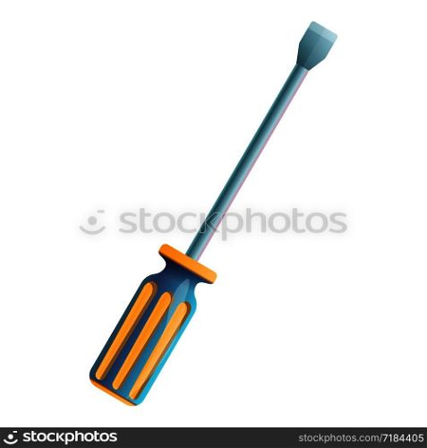 Garage screwdriver icon. Cartoon of garage screwdriver vector icon for web design isolated on white background. Garage screwdriver icon, cartoon style
