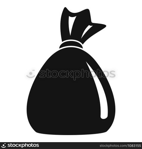 Garbage bag icon. Simple illustration of garbage bag vector icon for web design isolated on white background. Garbage bag icon, simple style