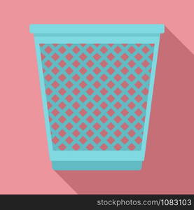 Garbage basket icon. Flat illustration of garbage basket vector icon for web design. Garbage basket icon, flat style