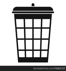 Garbage basket icon. Simple illustration of garbage basket vector icon for web design isolated on white background. Garbage basket icon, simple style