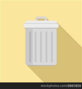 Garbage bin icon. Flat illustration of garbage bin vector icon for web design. Garbage bin icon, flat style