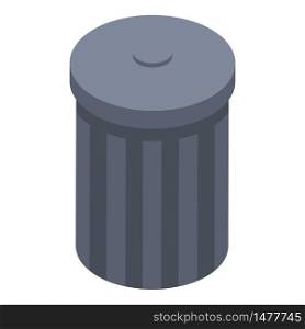 Garbage bin icon. Isometric of garbage bin vector icon for web design isolated on white background. Garbage bin icon, isometric style