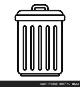 Garbage bin icon. Outline garbage bin vector icon for web design isolated on white background. Garbage bin icon, outline style