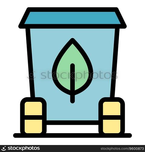 Garbage bin icon outline vector. Sustainable bag. Recycle clean color flat. Garbage bin icon vector flat