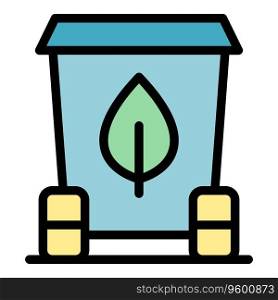 Garbage bin icon outline vector. Sustainable bag. Recycle clean color flat. Garbage bin icon vector flat
