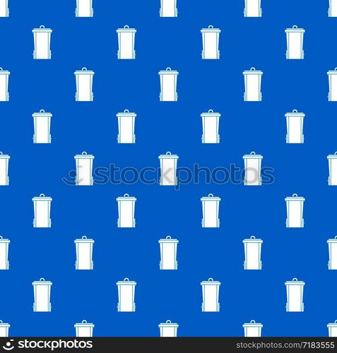 Garbage bin pattern repeat seamless in blue color for any design. Vector geometric illustration. Garbage bin pattern seamless blue