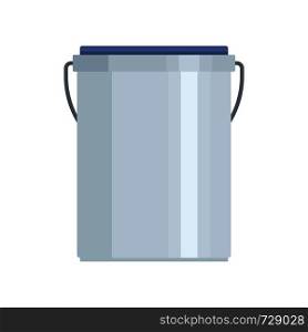 Garbage bucket icon. Flat illustration of garbage bucket vector icon for web. Garbage bucket icon, flat style