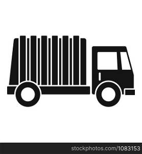 Garbage city truck icon. Simple illustration of garbage city truck vector icon for web design isolated on white background. Garbage city truck icon, simple style