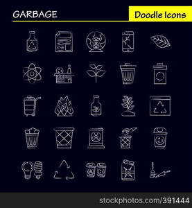 Garbage Hand Drawn Icon for Web, Print and Mobile UX/UI Kit. Such as: Atom, Energy, Power, Green, Bottle, Arrow, Energy, Recycle, Pictogram Pack. - Vector