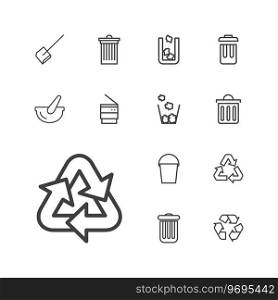 Garbage icons Royalty Free Vector Image