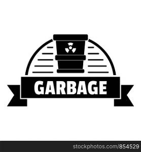 Garbage logo. Simple illustration of garbage vector logo for web. Garbage logo, simple black style