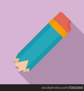 Garbage pencil icon. Flat illustration of garbage pencil vector icon for web design. Garbage pencil icon, flat style