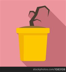 Garbage plant pot icon. Flat illustration of garbage plant pot vector icon for web design. Garbage plant pot icon, flat style