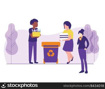 Garbage Recycling Flat Design