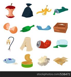 Garbage set icons in isometric 3d style isolated on white background. Garbage set icons