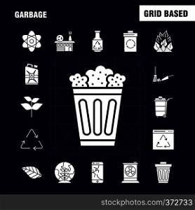 Garbage Solid Glyph Icon for Web, Print and Mobile UX/UI Kit. Such as: Atom, Energy, Power, Green, Bottle, Arrow, Energy, Recycle, Pictogram Pack. - Vector