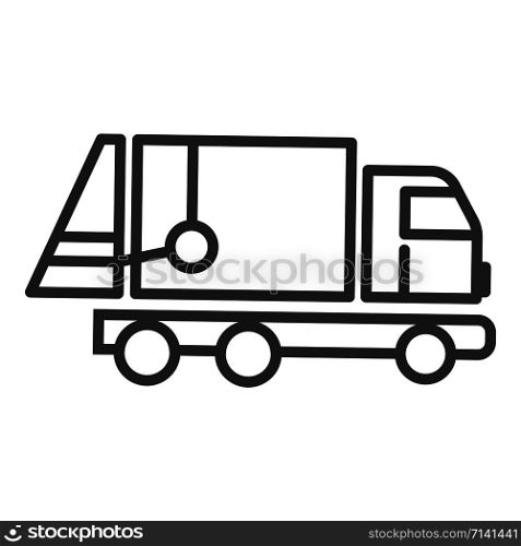 Garbage truck icon. Outline garbage truck vector icon for web design isolated on white background. Garbage truck icon, outline style