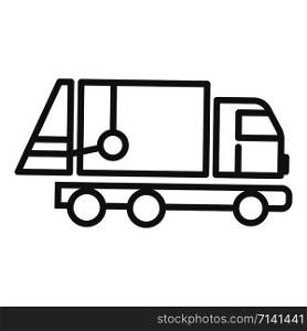 Garbage truck icon. Outline garbage truck vector icon for web design isolated on white background. Garbage truck icon, outline style