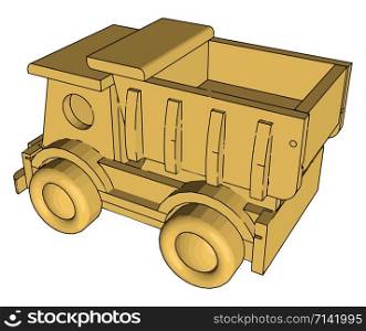 Garbage truck toy, illustration, vector on white background.