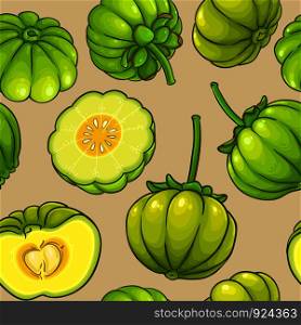 garcinia vector pattern on color background. garcinia vector pattern