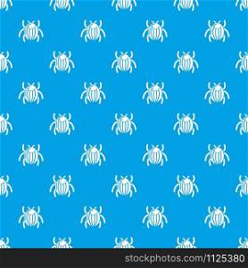 Garden beetle bug pattern vector seamless blue repeat for any use. Garden beetle bug pattern vector seamless blue