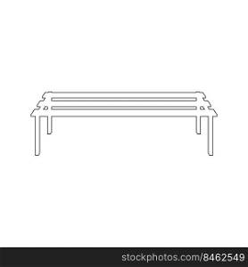 Garden bench, public park furniture design. Front view wooden bench without a backrest. Flat vector illustration isolated on white background.. Garden bench, public park furniture design. Flat vector illustration isolated on white