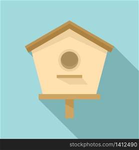 Garden bird house icon. Flat illustration of garden bird house vector icon for web design. Garden bird house icon, flat style