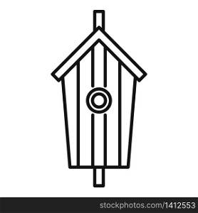 Garden bird house icon. Outline garden bird house vector icon for web design isolated on white background. Garden bird house icon, outline style