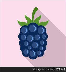 Garden blackberry icon. Flat illustration of garden blackberry vector icon for web design. Garden blackberry icon, flat style