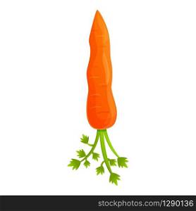 Garden carrot icon. Cartoon of garden carrot vector icon for web design isolated on white background. Garden carrot icon, cartoon style