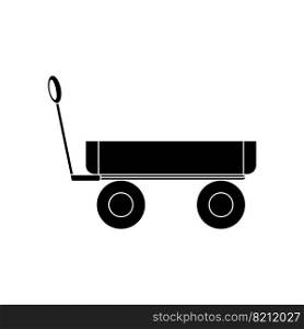 Garden cart icon simple silhouette. Gardening, trolley, and wheelbarrow.