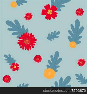 Garden flower, plants ,botanical ,seamless pattern vector design for fashion,fabric,wallpaper and all prints on green mint background color. Cute pattern in small flower. Small colorful flowers.. Garden flower, plants ,botanical ,seamless pattern vector design for fashion,fabric,wallpaper and all prints on green mint background color. Cute pattern in small flower. Small colorful flowers