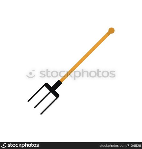 Garden fork icon. Flat illustration of garden fork vector icon for web design. Garden fork icon, flat style