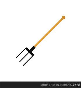 Garden fork icon. Flat illustration of garden fork vector icon for web design. Garden fork icon, flat style