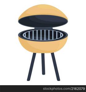 Garden grill icon cartoon vector. Smoke beef. Cook bbq. Garden grill icon cartoon vector. Smoke beef