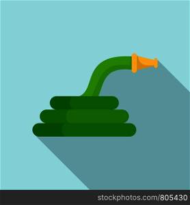 Garden hose icon. Flat illustration of garden hose vector icon for web design. Garden hose icon, flat style
