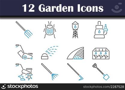 Garden Icon Set. Bold outline design with editable stroke width. Vector Illustration.