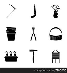 Garden icon set. Simple set of 9 garden vector icons for web design on white background. Garden icon set, simple style