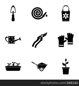 Garden icons set. Simple illustration of 9 garden vector icons for web. Garden icons set, simple style