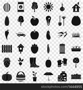 Garden icons set. Simple style of 36 garden vector icons for web for any design. Garden icons set, simple style