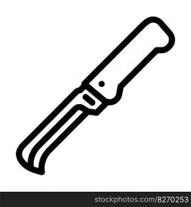 garden knife tool line icon vector. garden knife tool sign. isolated contour symbol black illustration. garden knife tool line icon vector illustration