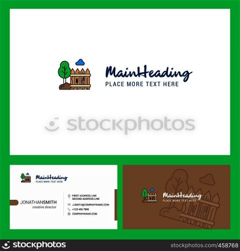 Garden Logo design with Tagline & Front and Back Busienss Card Template. Vector Creative Design