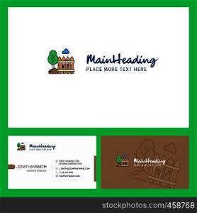 Garden Logo design with Tagline & Front and Back Busienss Card Template. Vector Creative Design